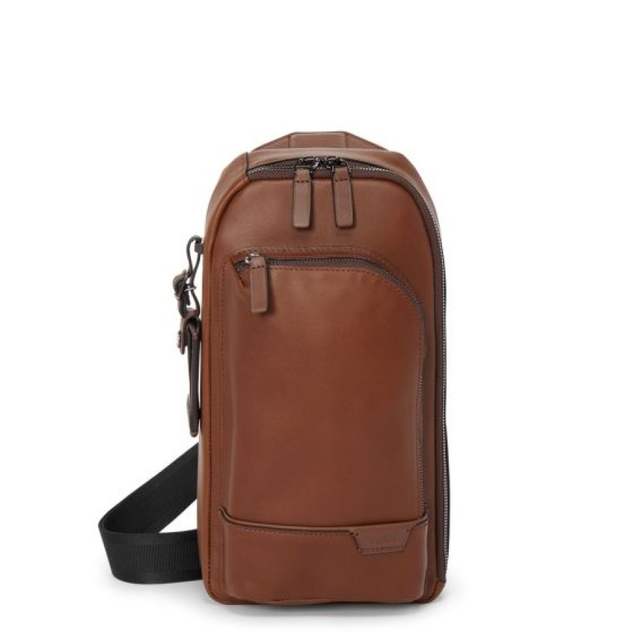 Bags Tumi | Tumi Leather Gregory Sling Brown 0.635Kg