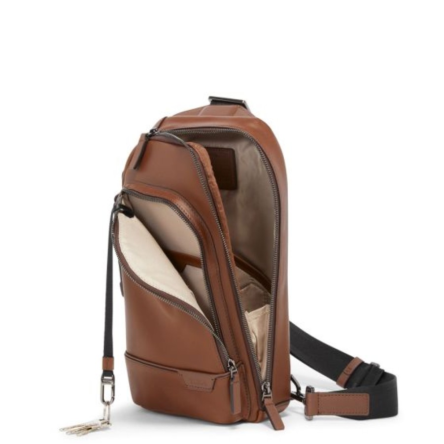 Bags Tumi | Tumi Leather Gregory Sling Brown 0.635Kg