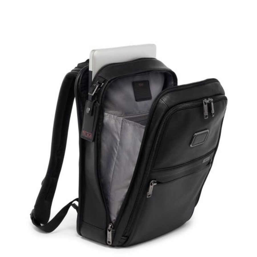 Bags Tumi | Tumi Leather Slim Backpack Black 1.302Kg