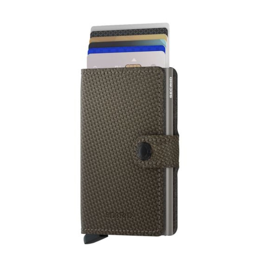 Best Selling Secrid | Secrid Mini Wallet Carbon Leather Khaki