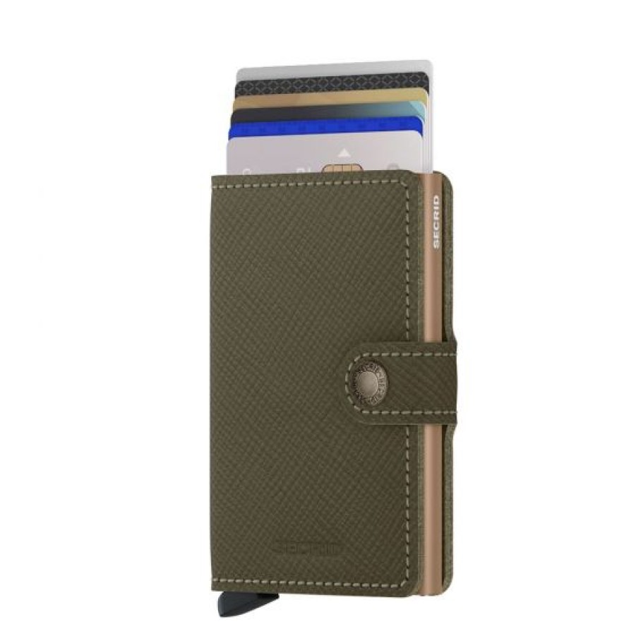 Best Selling Secrid | Secrid Saffiano Olive Mini Cotton Wallet