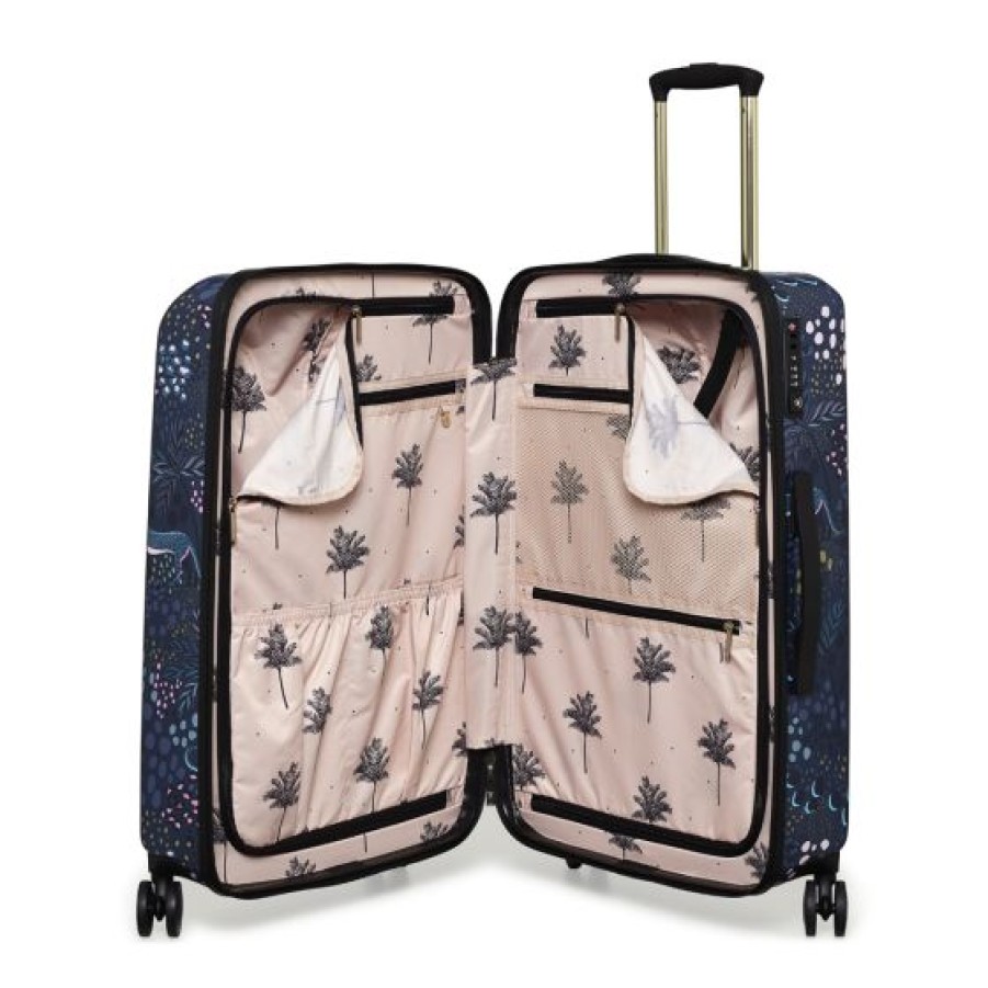 Luggage By Style Sara Miller London | Sara Miller London Leopard Medium Trolley Spinner