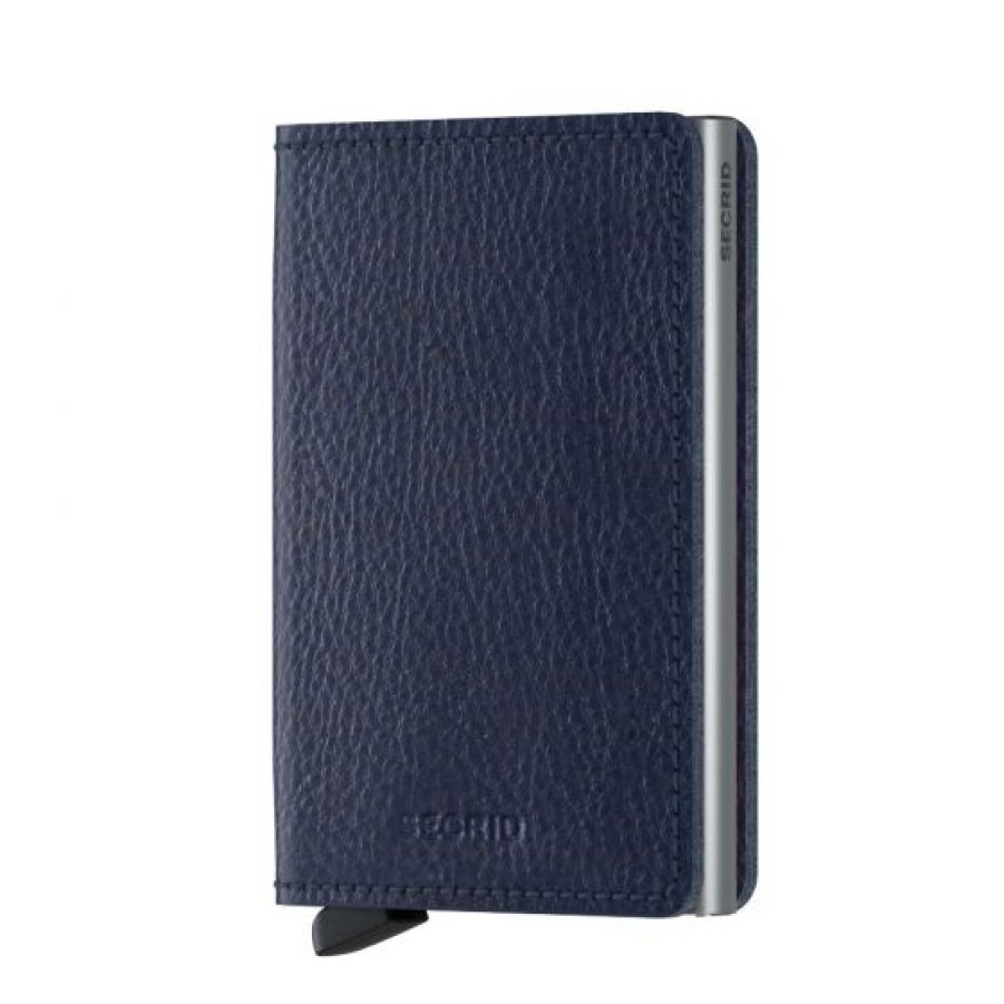 Best Selling Secrid | Secrid Veg Navy-Silver Slim Cotton Wallet