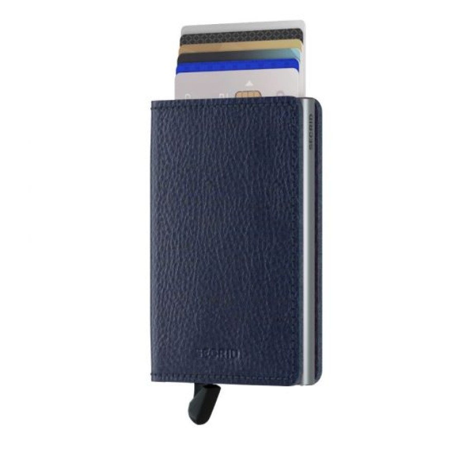 Best Selling Secrid | Secrid Veg Navy-Silver Slim Cotton Wallet