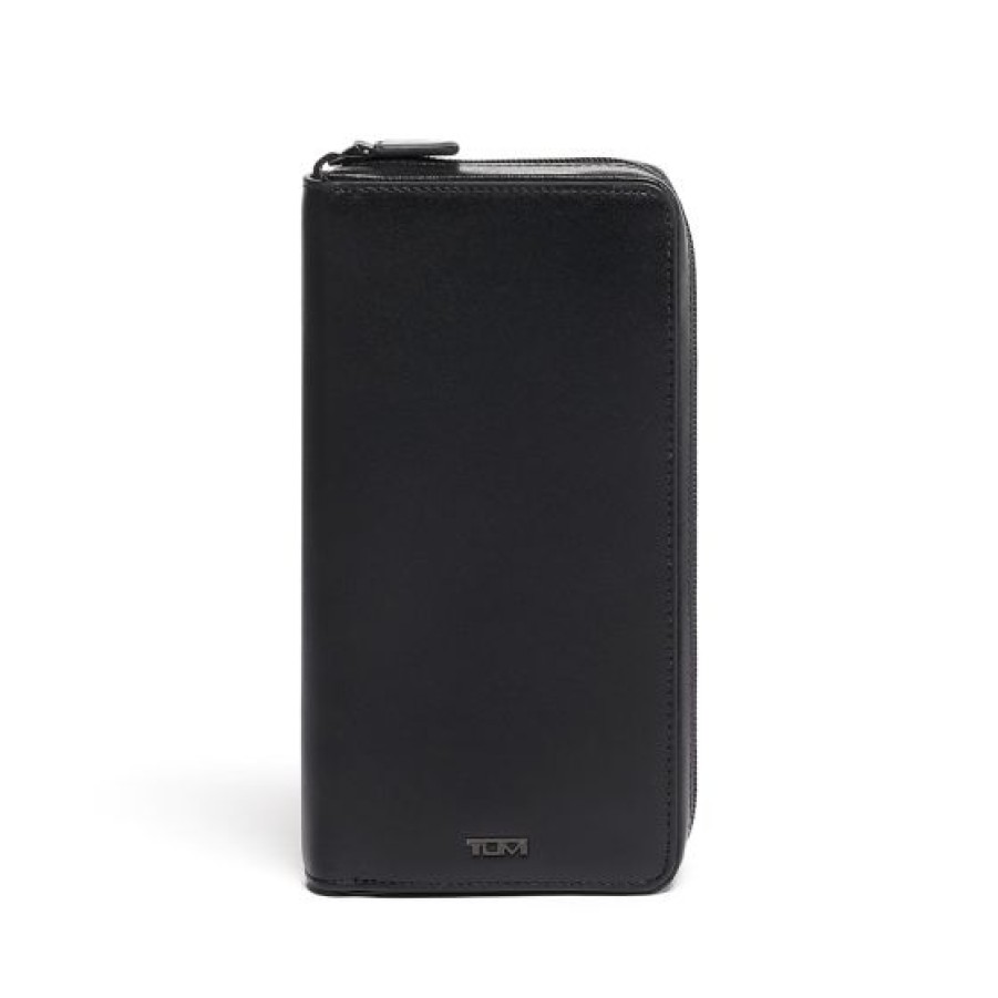 Wallets Tumi | Tumi Zip Round Travel Wallet Black