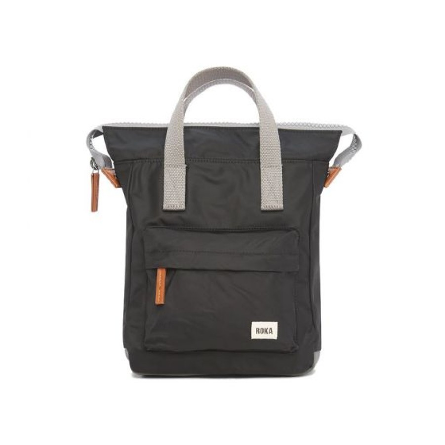 Bags Roka | Roka Bantry B Rpet Zip Top S Tote Backpack Black