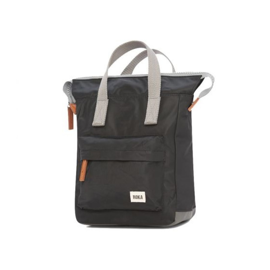 Bags Roka | Roka Bantry B Rpet Zip Top S Tote Backpack Black