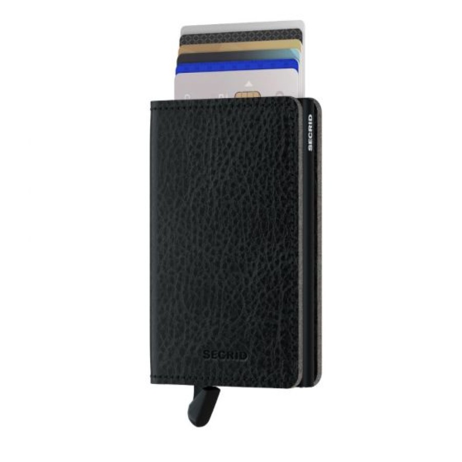 Best Selling Secrid | Secrid Veg Black-Black Slim Cotton Wallet