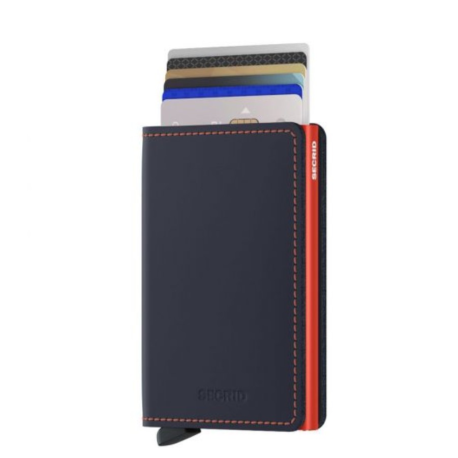 Best Selling Secrid | Secrid Matte Nightblue & Orange Wallet