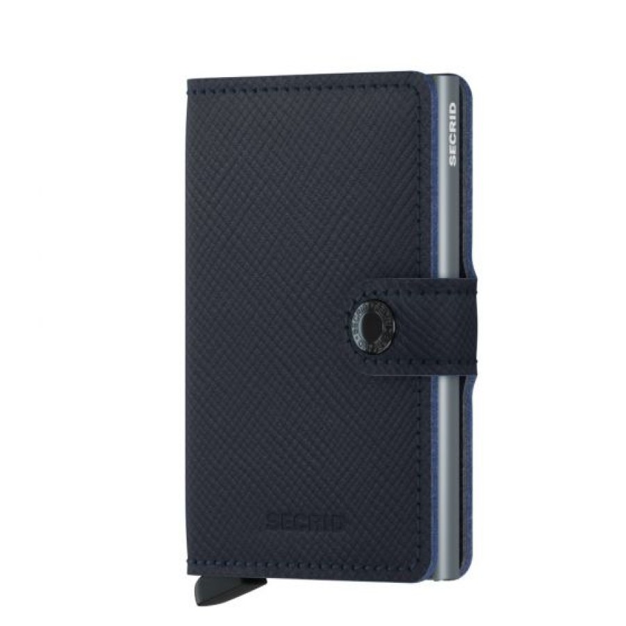 Best Selling Secrid | Secrid Saffiano Navy Mini Cotton Wallet