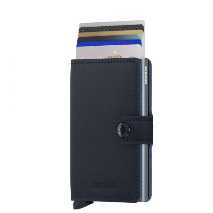 Best Selling Secrid | Secrid Saffiano Navy Mini Cotton Wallet