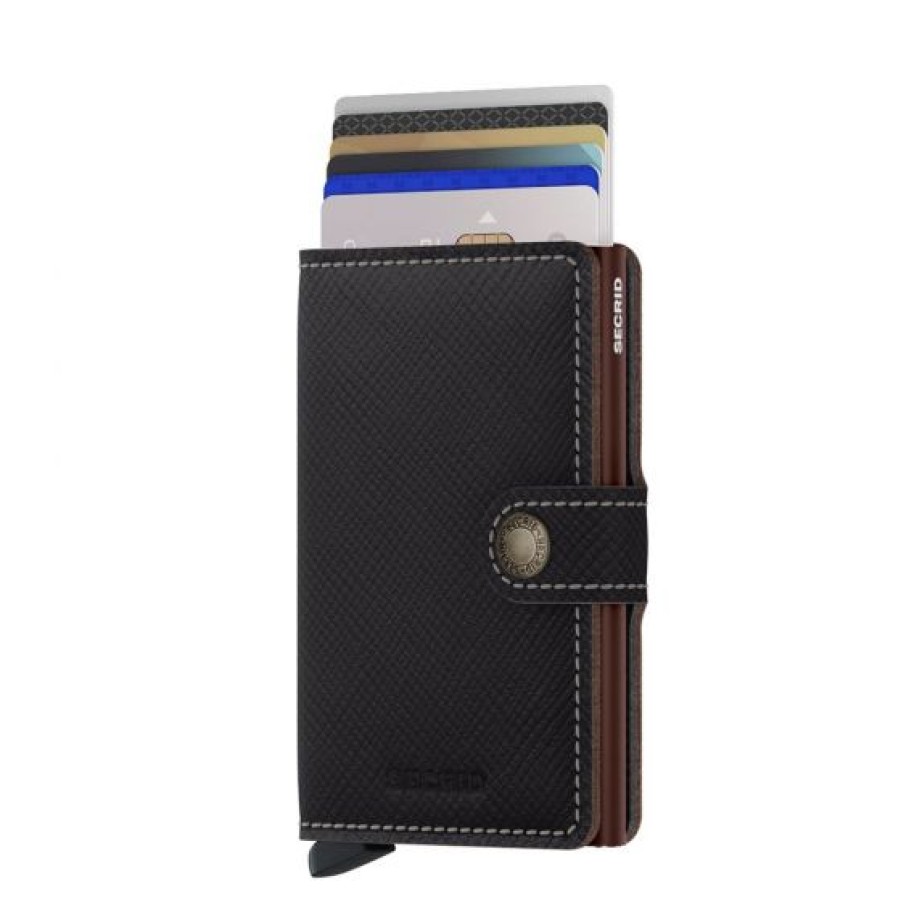 Best Selling Secrid | Secrid Saffiano Brown Mini Cotton Wallet